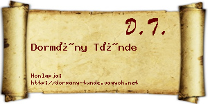 Dormány Tünde névjegykártya