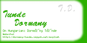 tunde dormany business card